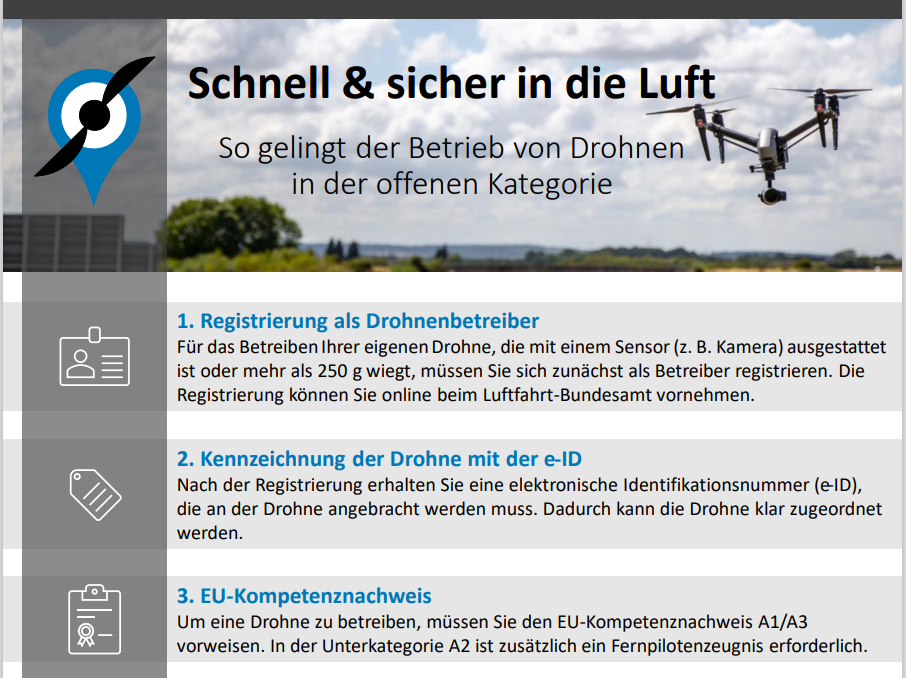 Bild des Onepagers Schnell und sicher in die Luft.