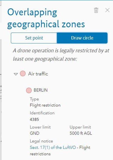 Menu 'Overlapping geographical zones'. Result details view after the check for geographical zones